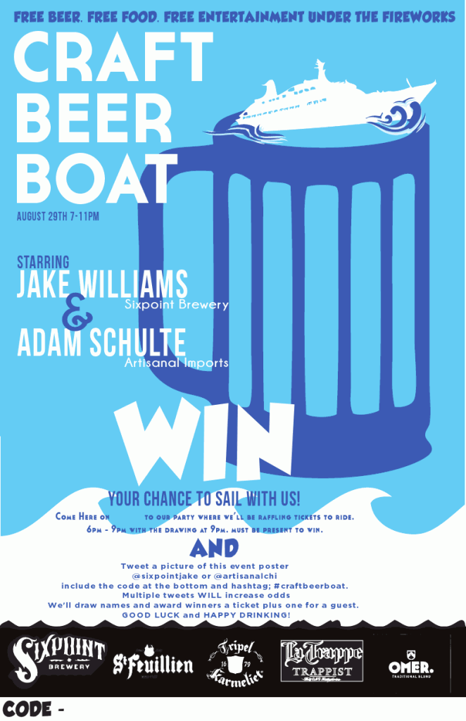 Craft Beer Boat Ticket Giveaway