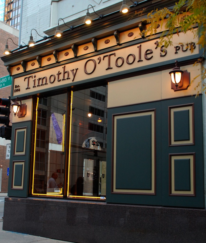 Timothy Otooles 70 HDTVs and 48 beers on draft. 622 N. Fairbanks Ct. Chicago.