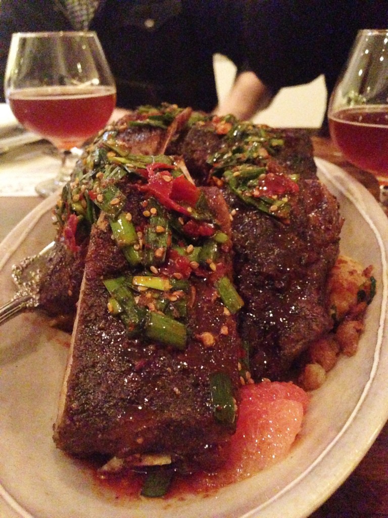 lamb ribs. chili garlic sauce. 