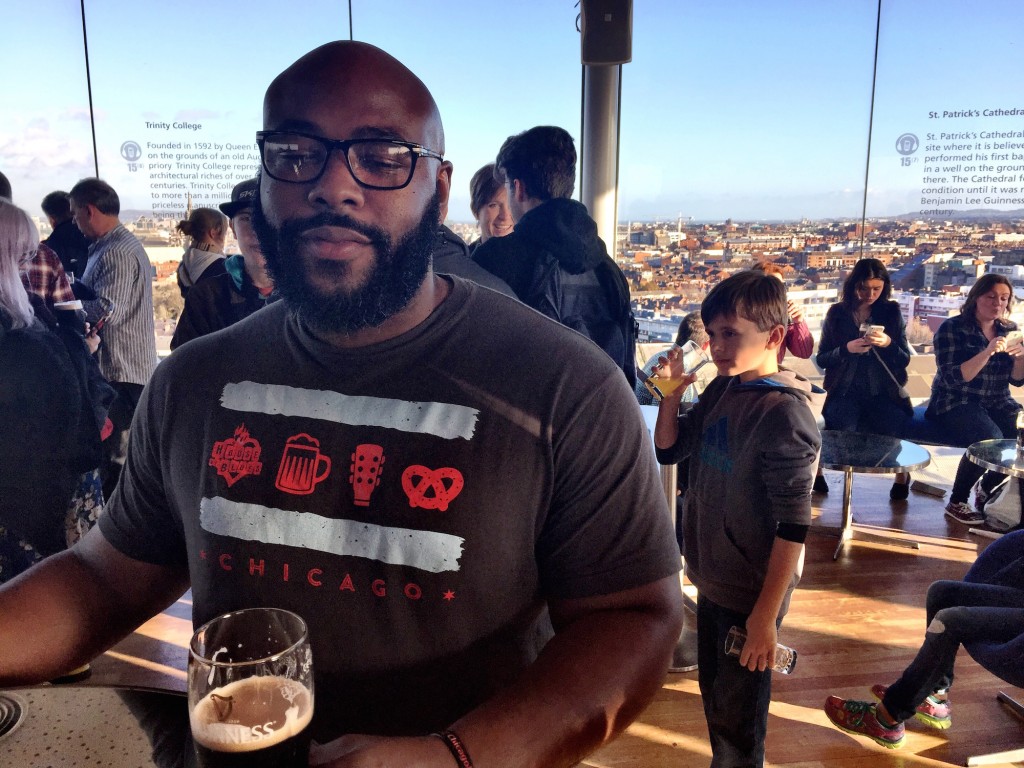 CBG Nik enjoying a perfect pint at Gravity Bar. The kid appears to working on his 2nd mimosa